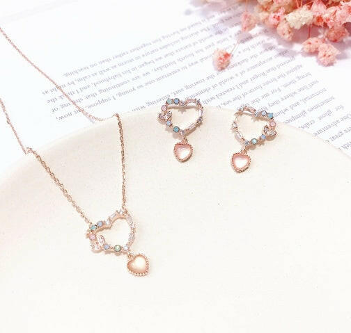 Korean Heart-Shaped Alloy Earrings for Women