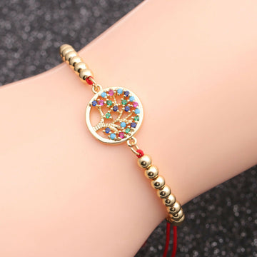 Micro Inlaid Zircon Lucky Tree Bracelet - Unisex