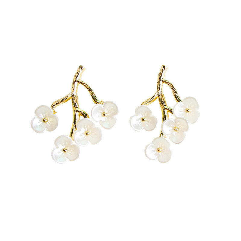 925 Silver Pearl Flower Earrings