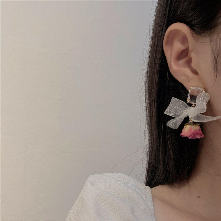 Oriental Style Fresh Flower Earrings for Women