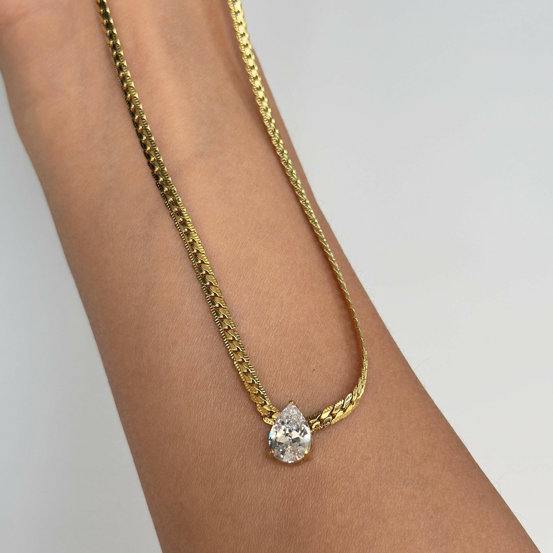 Vintage 18K Gold Plated Titanium Steel Chain Necklace
