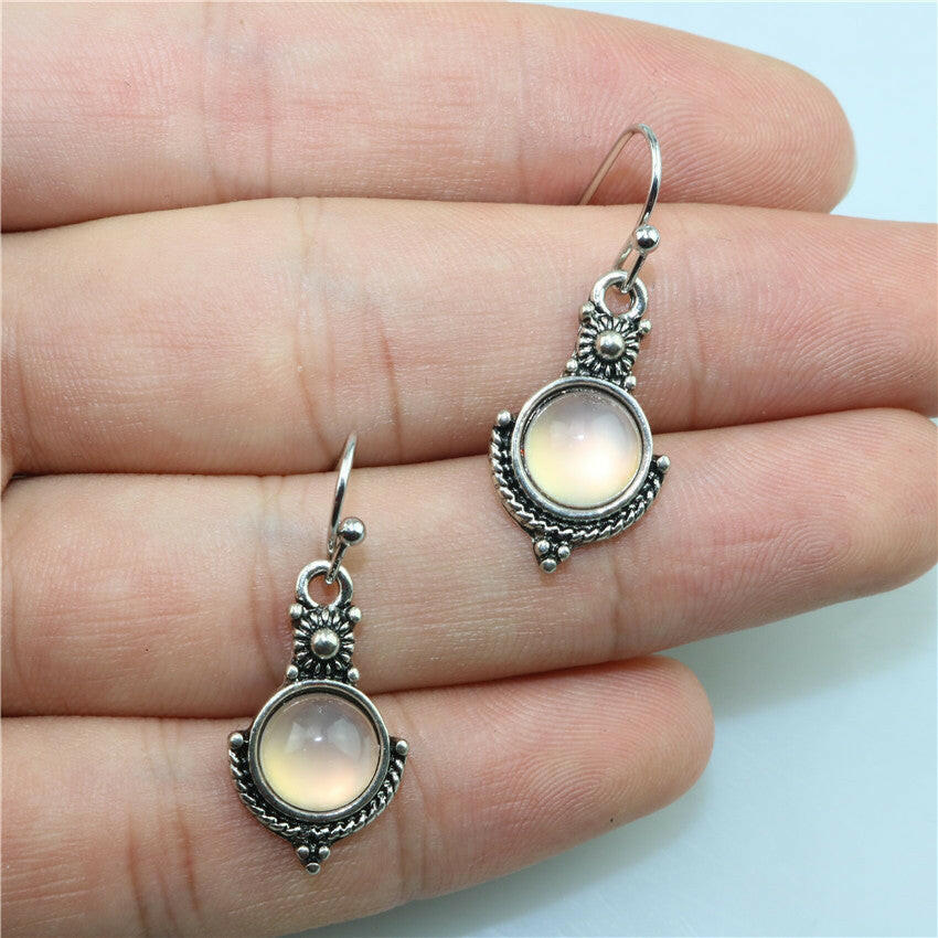 Moonstone Vintage Geometric Earrings