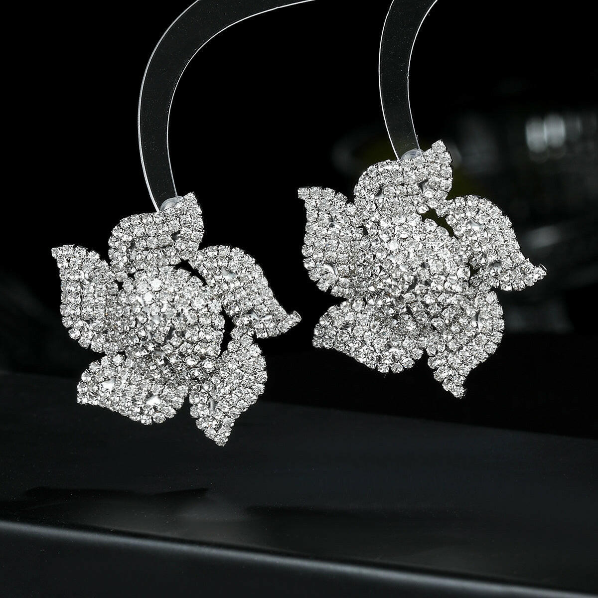 Exaggerated Flower Alloy Earrings