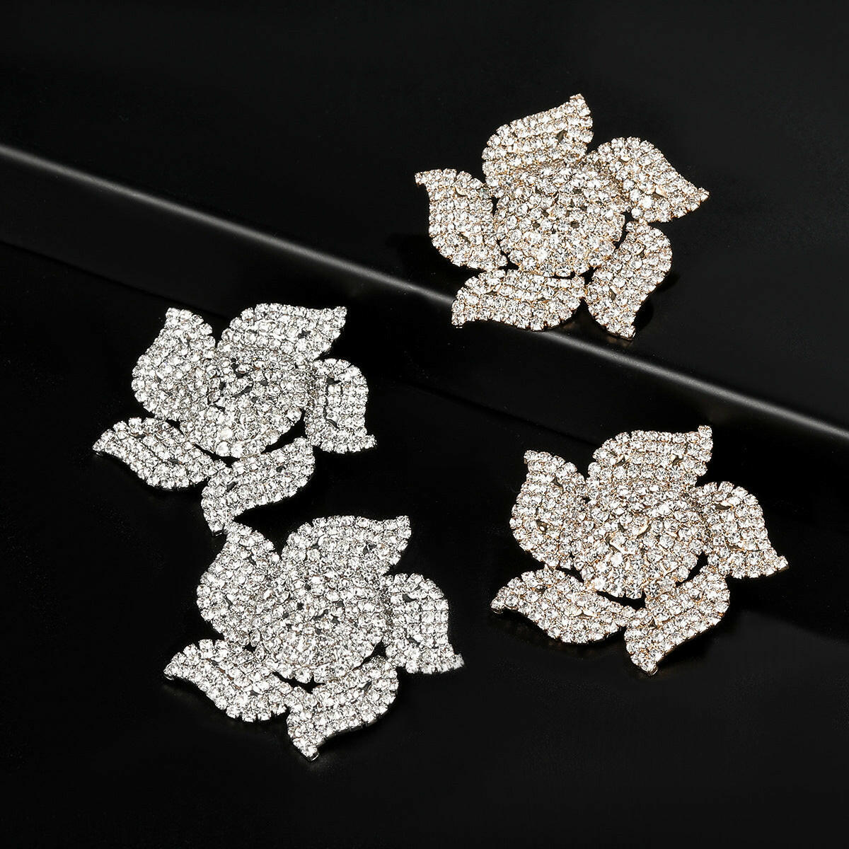 Exaggerated Flower Alloy Earrings
