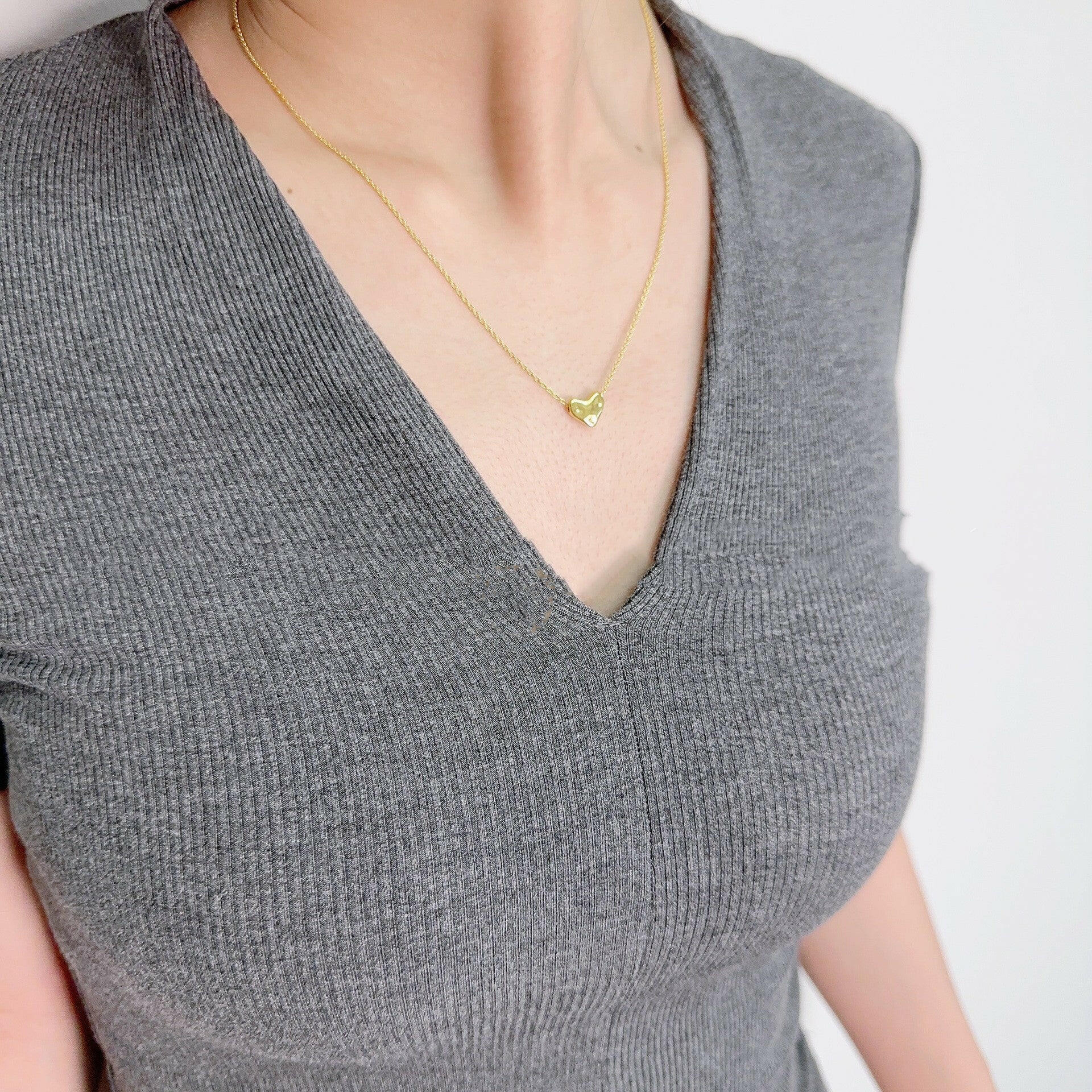 Flowing Heart-Shaped Sterling Silver Necklace