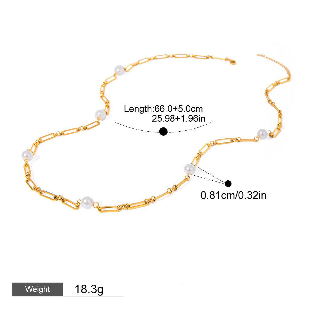 18K Gold Pearl Design High-End Necklace Gold