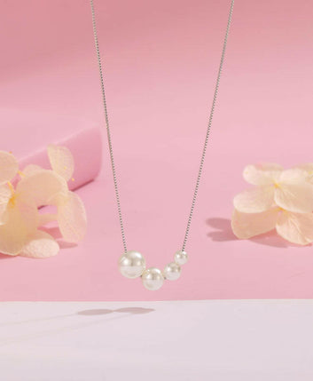 S925 Silver Simple Pearl Necklace for Women