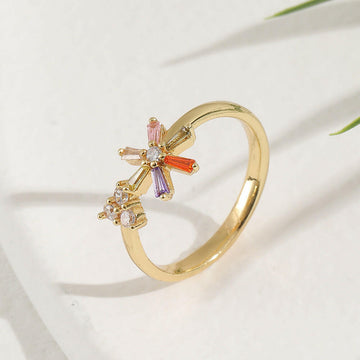 Jeweleze Blooming Grace Ring with Colorful Stones