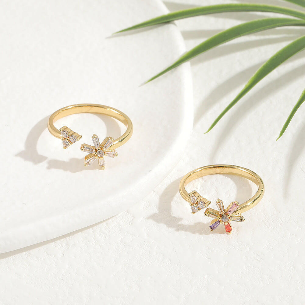 Jeweleze Blooming Grace Ring with Colorful Stones