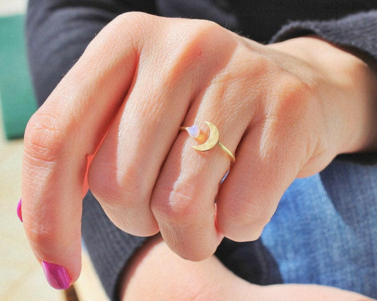 Moonlit Elegance Adjustable Ring