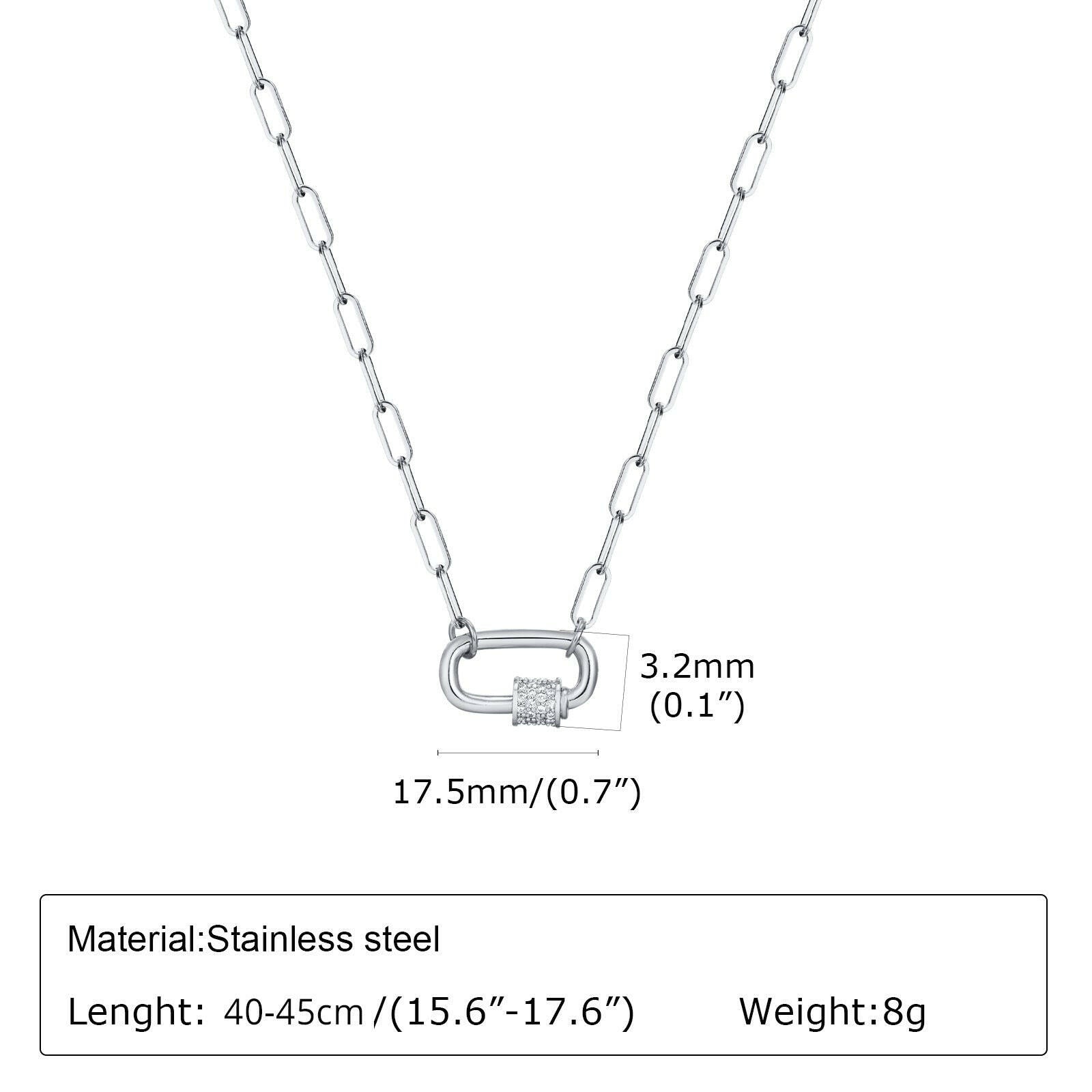 Fashionable Stainless Steel Geometric Necklace for Women Steel Color