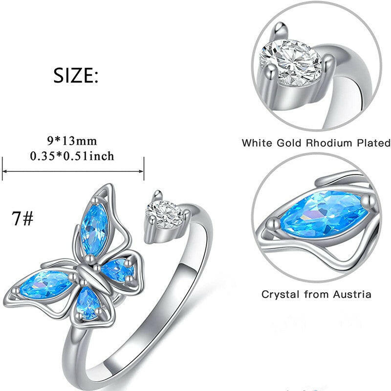 Rotating Butterfly Copper Ring