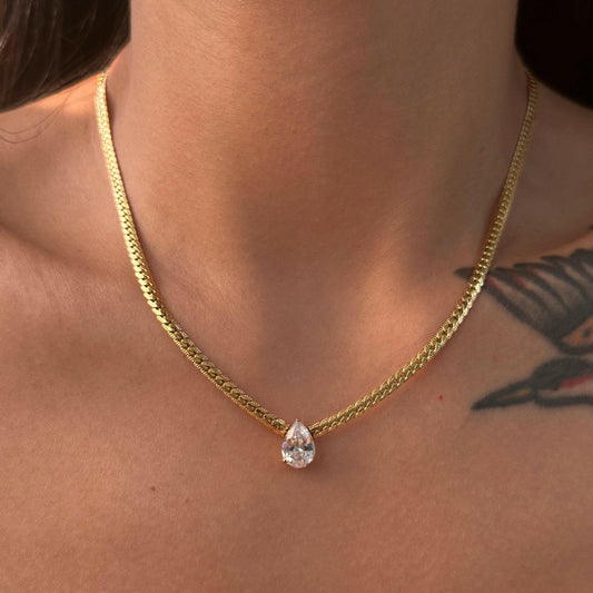 Vintage 18K Gold Plated Titanium Steel Chain Necklace