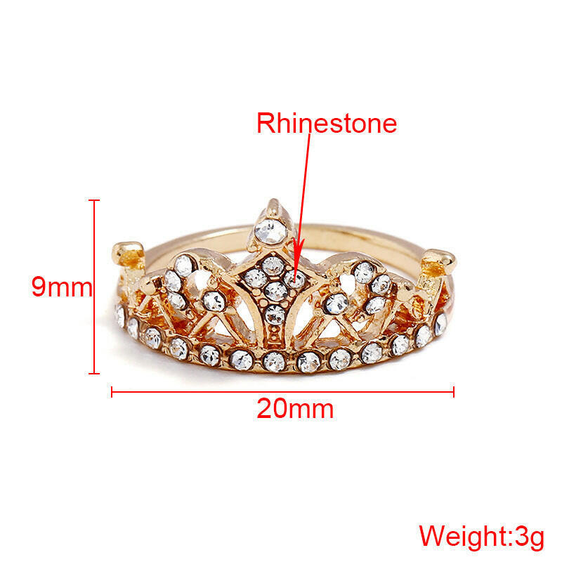 Jeweleze Crown Charm Ring with Sparkling Details