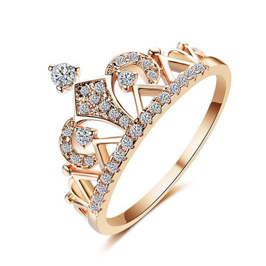 Jeweleze Crown Charm Ring with Sparkling Details