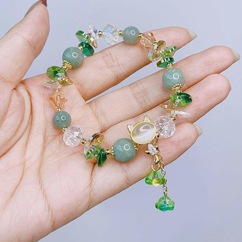 Inlaid Cat Fashion Bracelet with Artificial Crystals