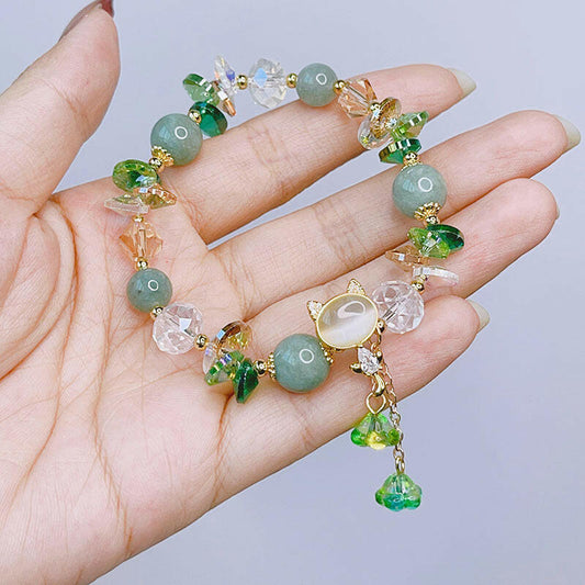 Inlaid Cat Fashion Bracelet with Artificial Crystals