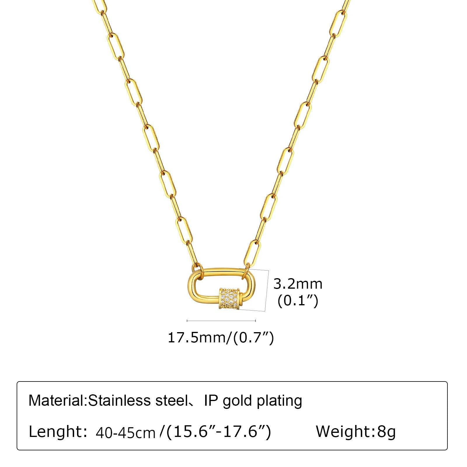 Fashionable Stainless Steel Geometric Necklace for Women Gold