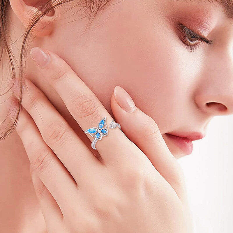 Rotating Butterfly Copper Ring