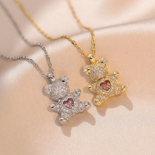 Bear Heart Love Necklace for Women