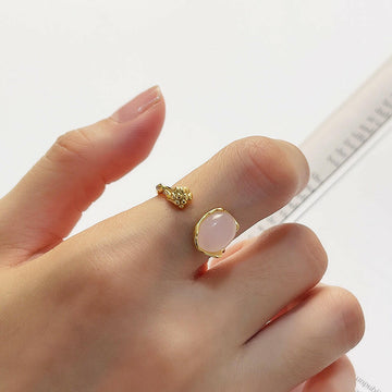 Jeweleze Elegant Pink Gemstone Ring for Stylish Occasions