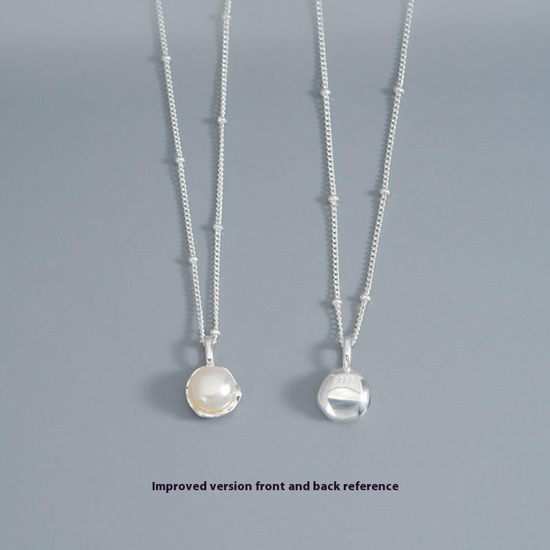S925 Sterling Silver Freshwater Pearl Necklace for Women Silver Modified Version 925 Silver