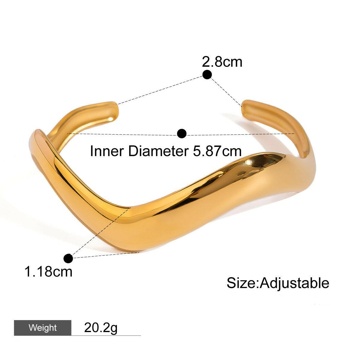 18K Gold Geometric Wide Surface Textured Bracelet Style A-14