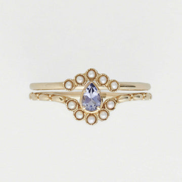 S925 Silver Geometric Tanzanite Ring - Versatile Daily Jewelry