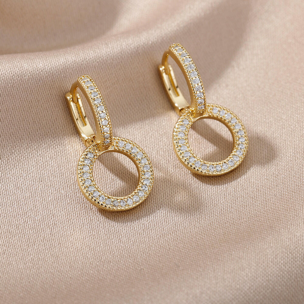 C-Shaped Heart-Shaped Earclip Earrings for Women Style 11 Gold