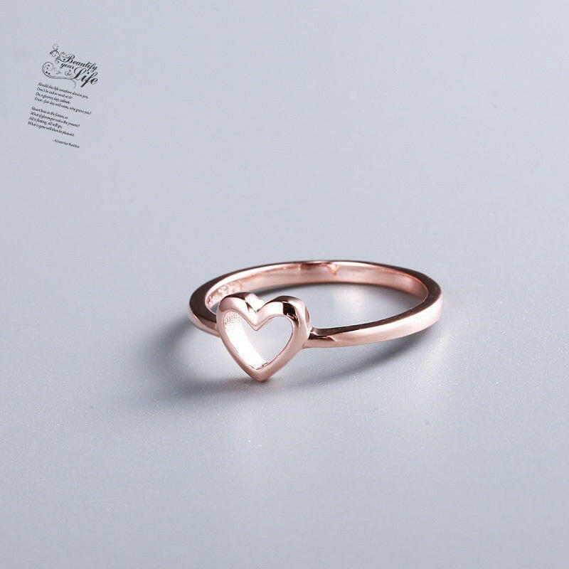 Jeweleze Heart-Shaped Ring for Women - Elegant Design Rose Gold