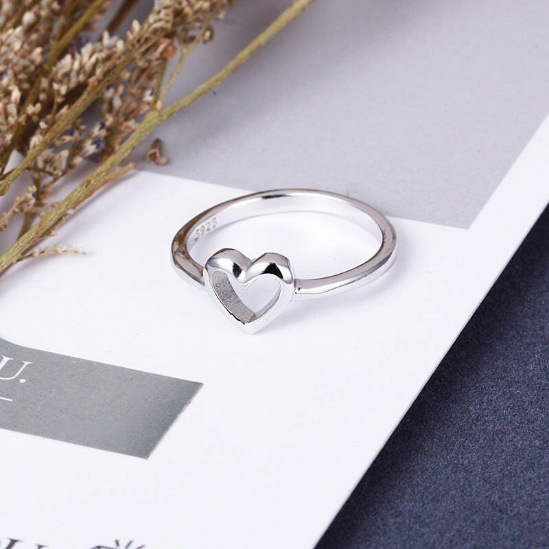 Jeweleze Heart-Shaped Ring for Women - Elegant Design silvery