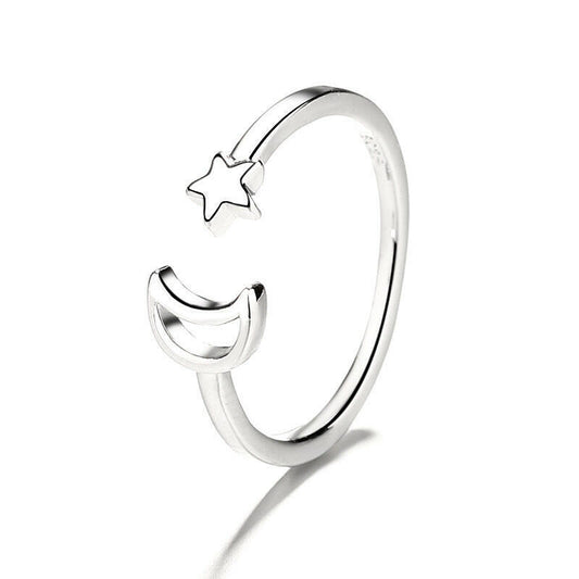 My Store Star Moon Ring - Elegant Silver Design