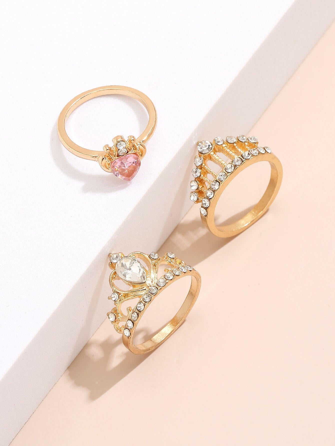 Jeweleze Stylish Women's Rings Set with Gold Accents