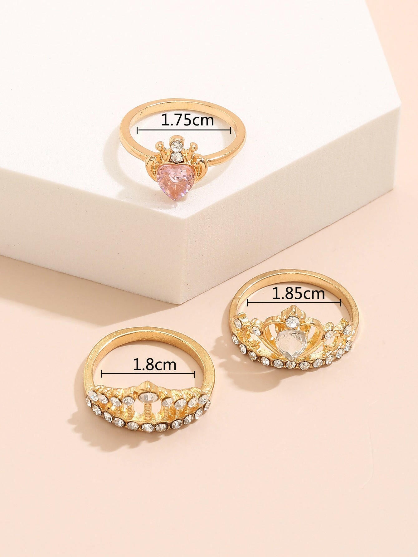 Jeweleze Stylish Women's Rings Set with Gold Accents