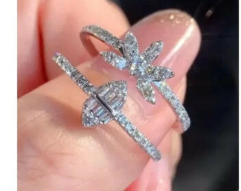 My Store Elegant Three-Layer Zircon Ring Set