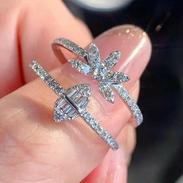 My Store Elegant Three-Layer Zircon Ring Set