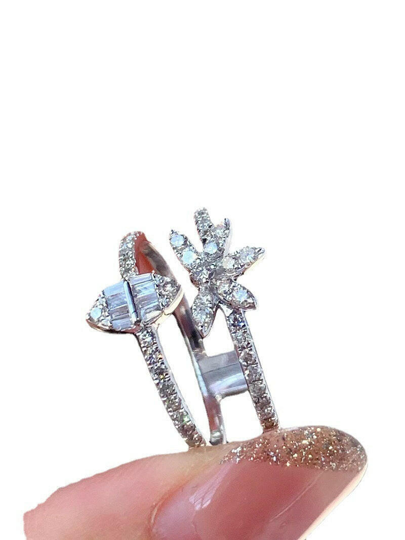 My Store Elegant Three-Layer Zircon Ring Set