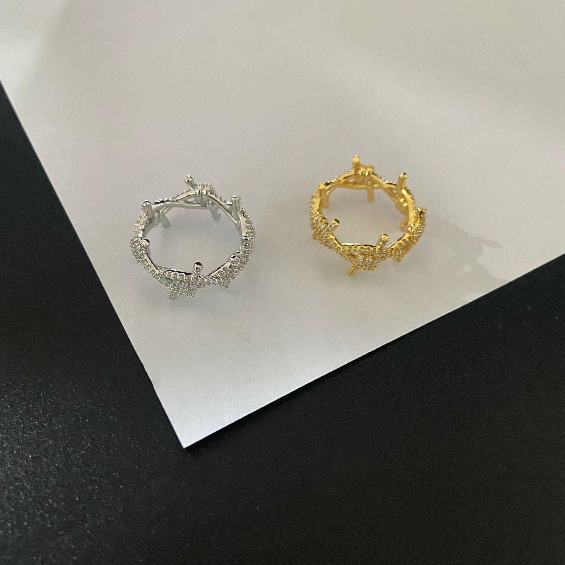 Jeweleze Trendy Gold-Plated Women's Ring - Unique Design Silver