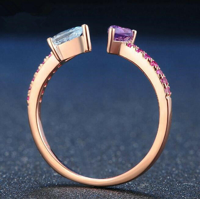 Jeweleze Twist Gemstone Ring with Colorful Accents